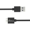 MediaRange USB-A to Micro-B USB 3.0 Charge and Sync Cable, USB 3.0, 5 Gbps, 5W max., 50cm, Black (MRCS239)-MRCS239