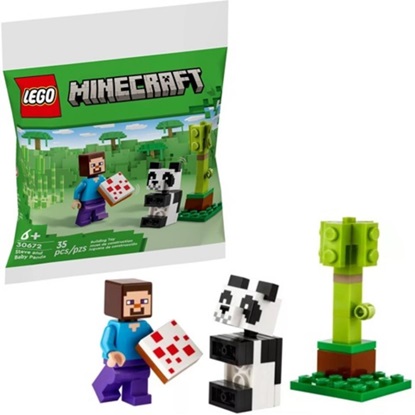 Lego Minecraft Steve With Baby Panda (Polybag) (30672) (LGO30672)-LGO30672