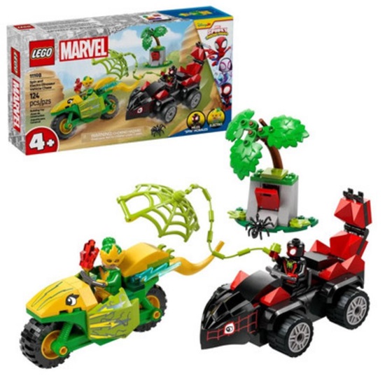 Lego Marvel Spidey And His Super Friends Have Action Fun With Spin And Electro In Their Dinosaur Speedsters (11198) (LGO11198)-LGO11198