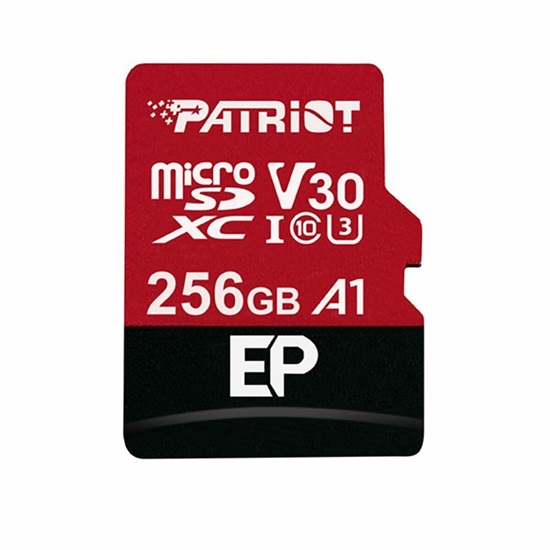 Patriot EP Series 256 GB microSDXC Red/Black UHS-I U3 Class 10 V30 A1 (PEF256GEP31MCX) (PATRPEF256GEP31MCX)-PATRPEF256GEP31MCX