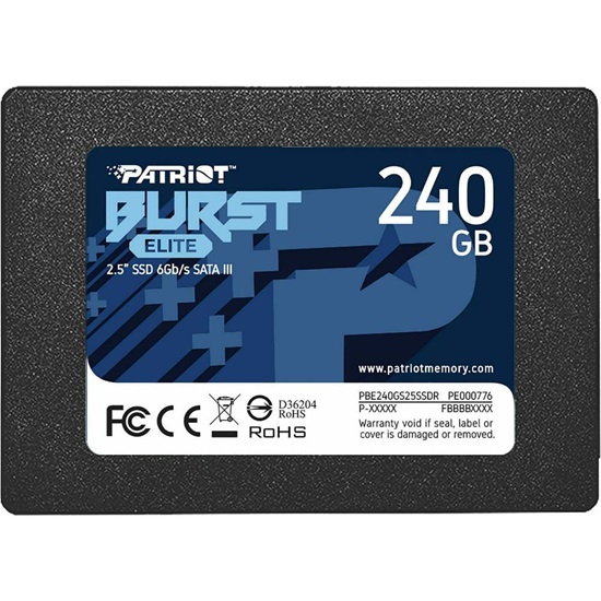 Patriot Burst Elite 240 GB Black SATA 6 Gb/s 25" (PBE240GS25SSDR) (PATRPBE240GS25SSDR)-PATRPBE240GS25SSDR