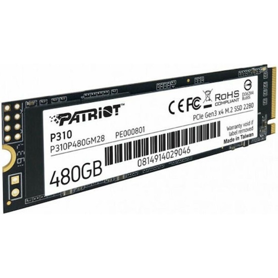 Patriot P310 480 GB PCIe 3.0 x4 NVMe 1.3 M.2 2280 (P310P480GM28) (PATRP310P480GM28)-PATRP310P480GM28