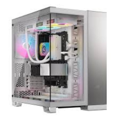 CORSAIR Case 6500X Mid-Tower Dual Chamber Tempered Glass Satin Gray Aluminum (CC-9011285-WW) (CORCC-9011285-WW)-CORCC-9011285-WW