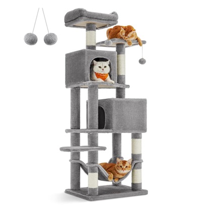 Feandrea Cat Tower, Height 155 cm, for up 5 Cats (PCT192W01)  (FEAPCT192W01)-FEAPCT192W01