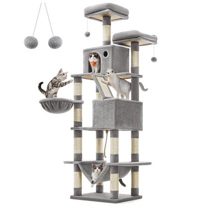 Feandrea Cat Tower XXl, Height 206 cm, up to 6 Cats (PCT190W01)  (FEAPCT190W01)-FEAPCT190W01