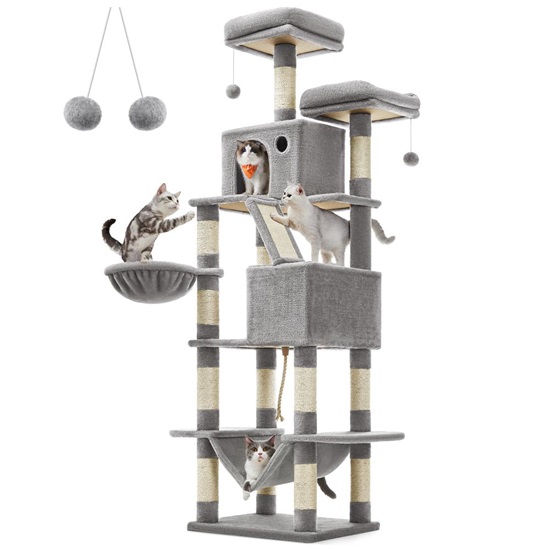 Feandrea Cat Tower XXl, Height 206 cm, up to 6 Cats (PCT190W01)  (FEAPCT190W01)-FEAPCT190W01