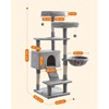 Feandrea Cat Tower, Height 142 cm, for up 2-3 Cats (PCT160W01) (FEAPCT160W01)-FEAPCT160W01