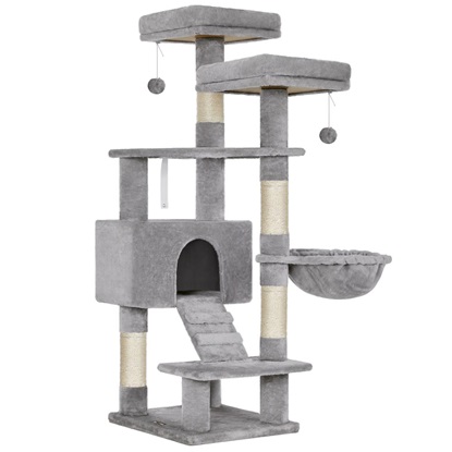 Feandrea Cat Tower, Height 142 cm, for up 2-3 Cats (PCT160W01) (FEAPCT160W01)-FEAPCT160W01