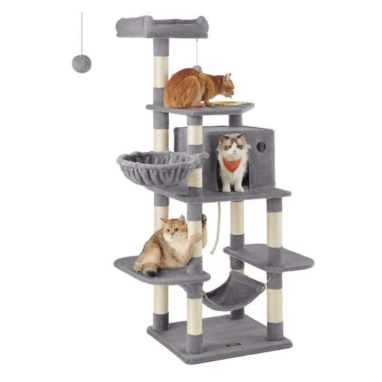 Feandrea Cat Tower, Height 164 cm, (PCT99W) (FEAPCT99W)-FEAPCT99W