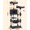 Feandrea Cat Tower, Height 143 cm, up to 2 cats (PCT15GYZ) (FEAPCT15GYZ)-FEAPCT15GYZ