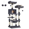 Feandrea Cat Tower, Height 143 cm, up to 2 cats (PCT15GYZ) (FEAPCT15GYZ)-FEAPCT15GYZ