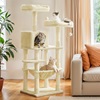 Feandrea Cat Tower, Height 143 cm, for up 3 Cats (PCT15BE) (FEAPCT15BE)-FEAPCT15BE