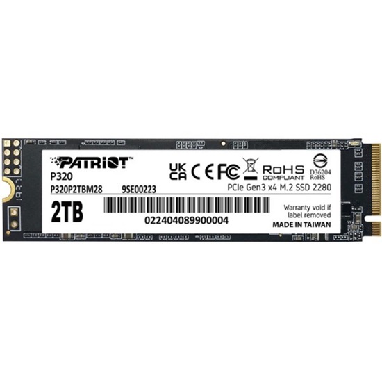 Patriot P320 2 TB PCIe 3.0 x4 NVMe 1.3 M.2 2280 (P320P2TBM28) (PATRP320P2TBM28)-PATRP320P2TBM28