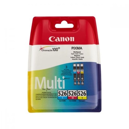 Εικόνα της Canon Μελάνι Inkjet CLI-526 CMY 3 Pack Carton Pack (4541B018) (CANCLI-526MPCP)