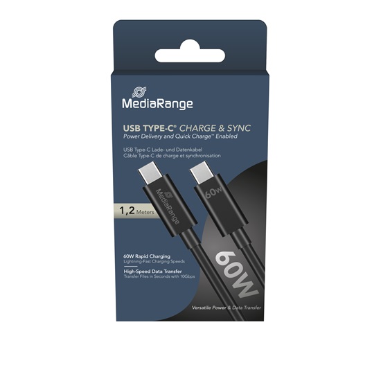 MediaRange Καλώδιο USB 3.2 Black 1.2m (MRCS213)-MRCS213