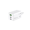 MediaRange 100W GaN Fast Charging Adapter 2x USB-C and 1x USB-A & USB-C Power Delivery and Quick Charge enabled White (MRMA123)-MRMA123