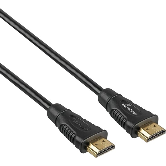 MediaRange HDMI Premium High Speed with Ethernet Cable, Ver. 2.0, 18 Gbps Ver. 2.1, 4k@60Hz, 2.0m, Black (MRCS247)-MRCS247
