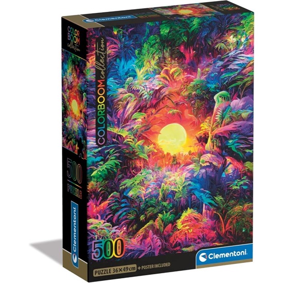 Clementoni Puzzle ColorBoom Collection - Psychedelic Jungle Sunrise 500pcs (35530) (CLE35530)-CLE35530