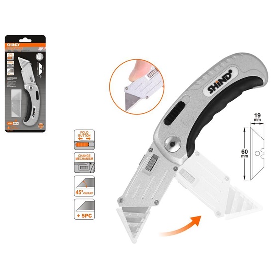 Shind Αναδιπλουμενη Φαλτσετα Αλουμινιου+5λα (SHI-37571) (SHI37571)-SHI37571