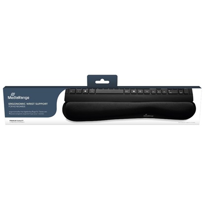 MediaRange Ergonomic Keyboard Pad With Gel Wrist Support Black (MROS252)-MROS252