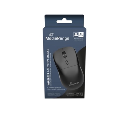 MediaRange Optical Mouse 3-Button (Black, Wireless) (MROS209)-MROS209