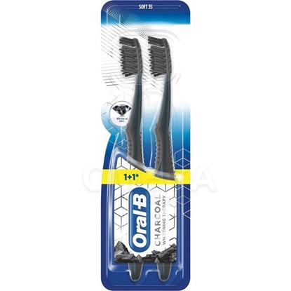 Oral-B Charcoal Whitening Therapy Toothbrush Soft 2pcs Black/Purple (81774757) (BRA81774757)-BRA81774757