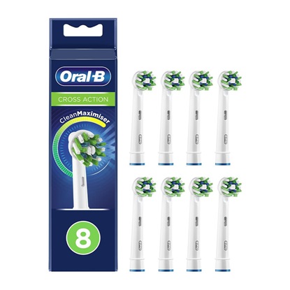 Oral-B CrossAction Electric Toothbrush Replacement Heads 8pcs White (80711280) (BRA80711280)-BRA80711280