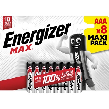Energizer Max LR03/AAA alkaline battery (blister) - 8 pieces (ENE20386)-ENE20386