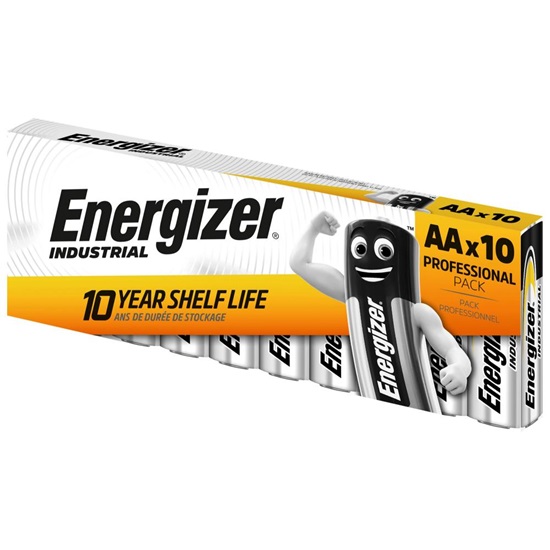 Energizer Industrial LR6 AA Alkaline Battery - 10 Pieces (ENE3407)-ENE3407