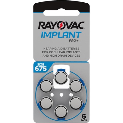 Rayovac 675 IMPLANT PRO + MF Hearing aid batteries (RAY14849)-RAY14849