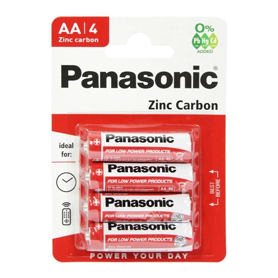 Panasonic R6 AA Zinc-carbon battery (blister) (PAN10862)-PAN10862