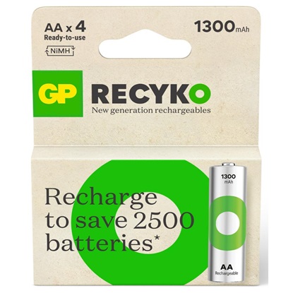 GP ReCyko 1300 mAh rechargeable batteries AA / R6 Ni-MH  (GPB20983)-GPB20983