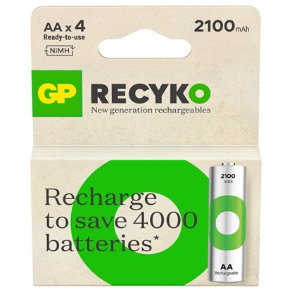 GP ReCyko 2100mAh rechargeable batteries  AA / R6 Ni-MH  (GPB20982)-GPB20982