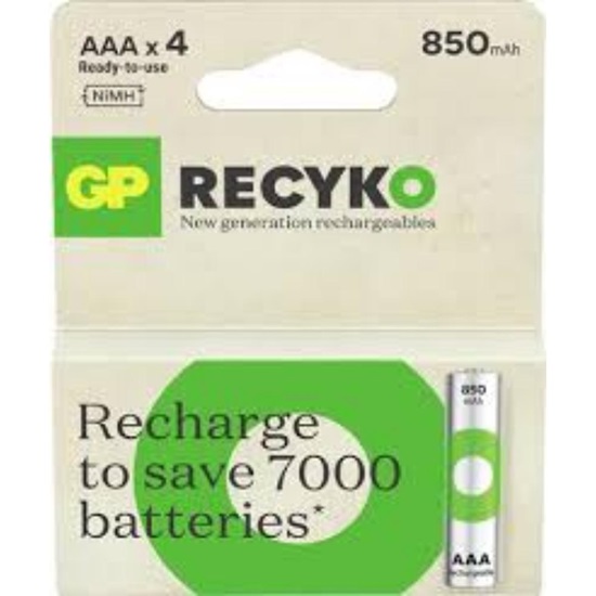 GP ReCyko 850mAh rechargeable batteries AAA / R03 Ni-MH  (GPB20979)-GPB20979
