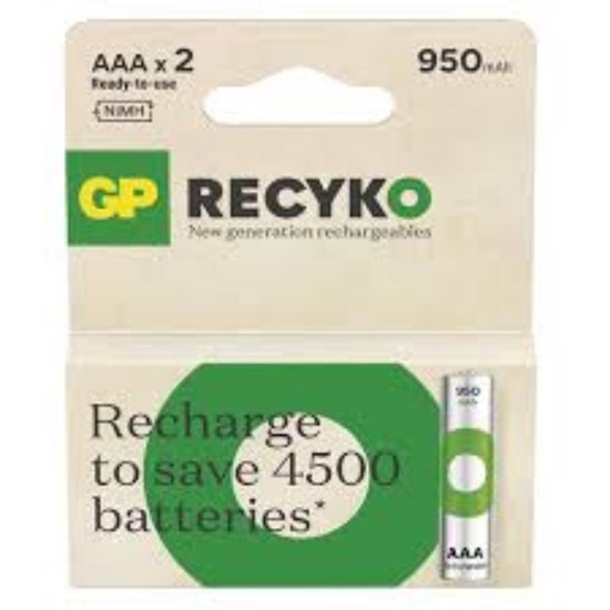 GP ReCyko 950mAh rechargeable batteries AAA / R03 Ni-MH  (GPB20656)-GPB20656