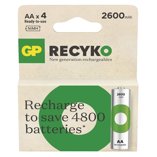 GP ReCyko 2600mAh rechargeable batteries AA / R6 Ni-MH  (GPB20440)-GPB20440
