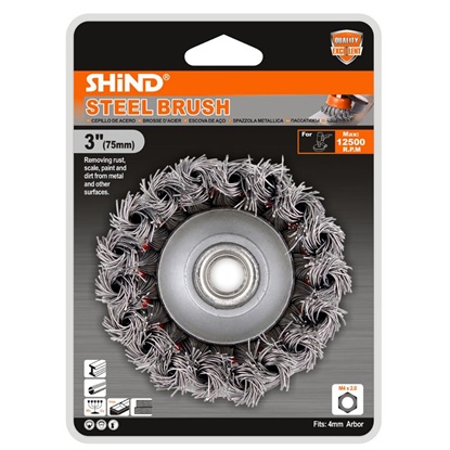 Shind Συρματοβουρτσα Γωνιακου Τροχου Στριφτη 75mm (SHI-94931) (SHI94931)-SHI94931
