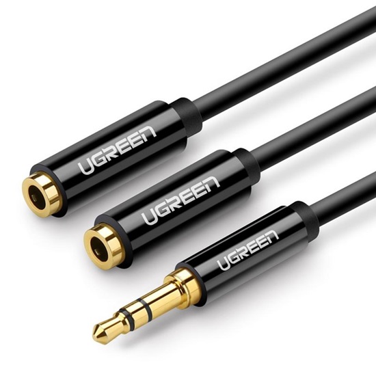 Ugreen AUX audio splitter 3.5mm jack cable AV123 25cm black (20816) (UGR20816)-UGR20816