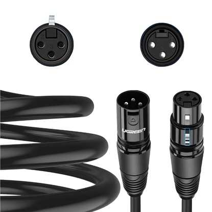 Ugreen Cable XLR female to XLR male cable AV130 - 5m black (20712B) (UGR20712B)-UGR20712B