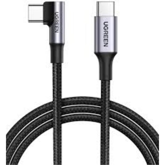 Ugreen Angle cable USB-C to USB-C US334 5A PD 100W 1m black (70643) (UGR70643)-UGR70643