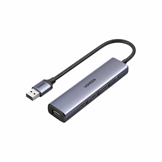 Ugreen Hub 5in1 Adapter USB to 4x USB 3.0 gray (20805) (UGR20805)-UGR20805