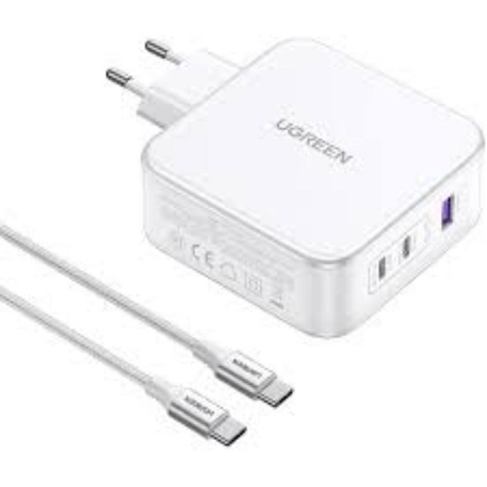 Ugreen Charger 15339 Nexode 2xUSB-C USB-A 3.0 PD3.0 QC4.0 GaN 140W white (15339) (UGR15339)-UGR15339