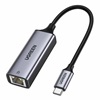 Ugreen External Network Adapter CM199 RJ45 - Usb Type C (1000 Mbps / 1 Gbps) Gigabit Ethernet Gray (50737B) (UGR50737B)-UGR50737B