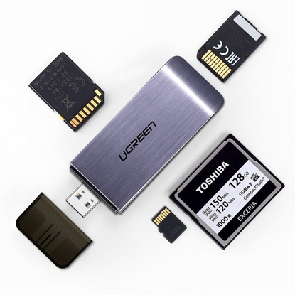 Ugreen 4 in1 Adapter USB card reader SD + microSD silver (50541) (UGR50541)-UGR50541