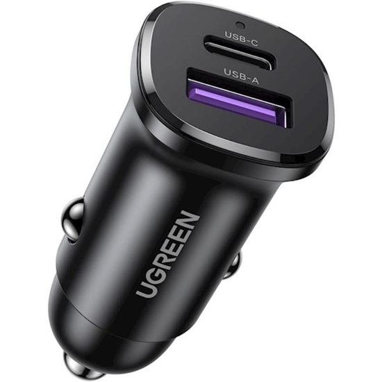 Ugreen EC305 USB-C + USB car charger 30W black (25845) (UGR25845)-UGR25845