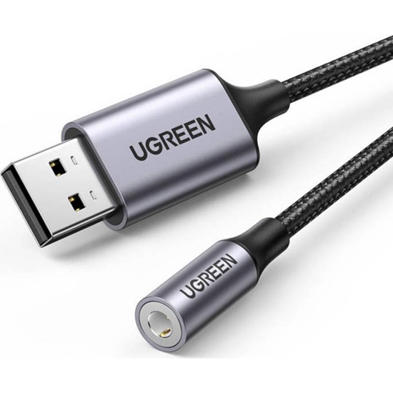 Ugreen Audio Adapter CM477 USB to Mini Jack 3.5mm AUX grey (30757) (UGR30757)-UGR30757