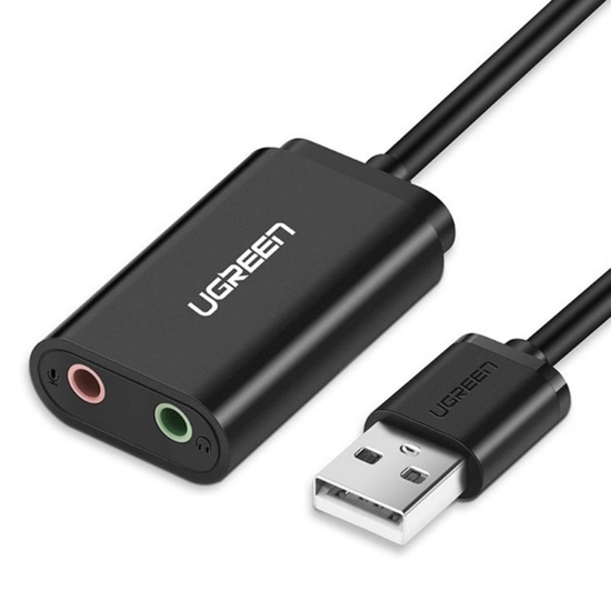 Ugreen External USB audio card 15cm black (30724B) (UGR30724B)-UGR30724B