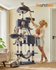 Feandrea Cat Tower XXl, Height 206 cm, up to 6 Cats, Σκούρο Γκρι (PCT190G01) (FEAPCT190G01)-FEAPCT190G01