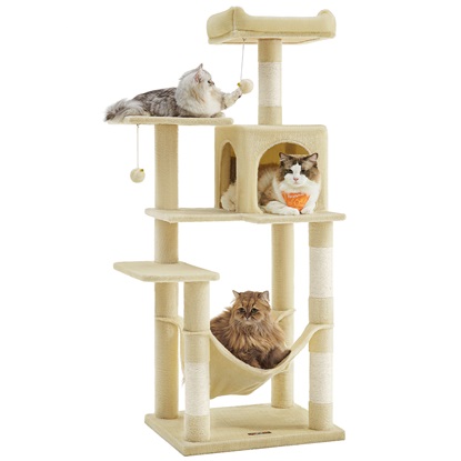 Feandrea Cat Tower, Height 143 cm, up to 4 Cats (PCT161M01) (FEAPCT161M01)-FEAPCT161M01