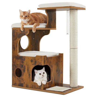 Feandrea Cat Tower, Medium,  Height 86 cm, for small & medium Cats (PCT70HW) (FEAPCT70HW)-FEAPCT70HW
